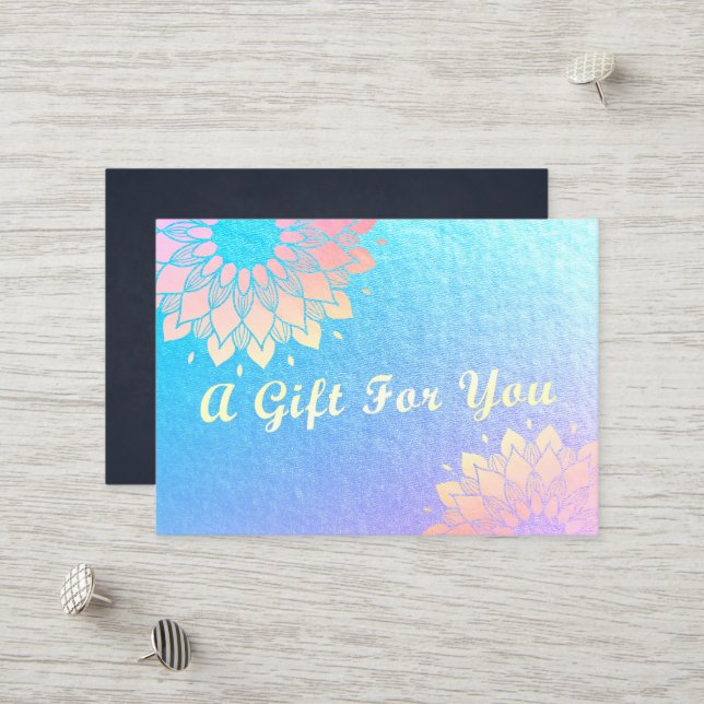 Yoga Studio Instructor Mandala Gift Certificate (Front/Back In Situ)