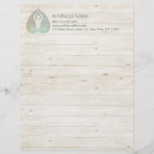 Yoga Studio Instructor Meditation Pose Bodhi Leaf Letterhead