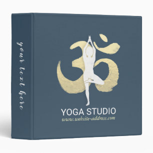 Yoga Studio Instructor Meditation Pose OM Symbol Binder