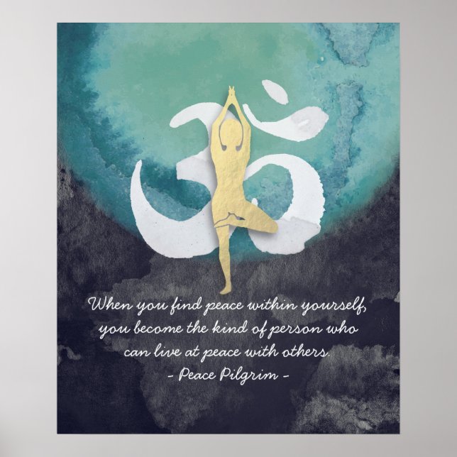 Yoga Studio Instructor Meditation Pose OM Symbol Poster (Front)