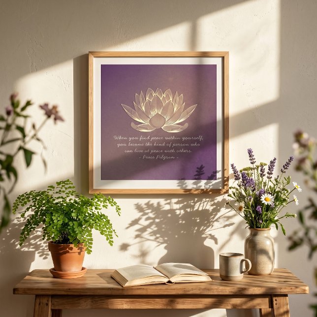 YOGA Studio Instructor Meditation Quote Chic Lotus Poster (Creator Uploaded)