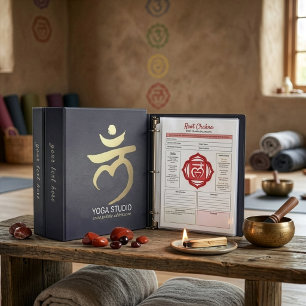 Yoga Studio Instructor Meditation Root Chakra Sign Binder