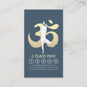 Yoga Studio Loyalty Class Pass Tree Pose OM Symbol Card