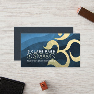 Yoga Studio Meditation Instructor 5 Class Pass OM  Loyalty Card