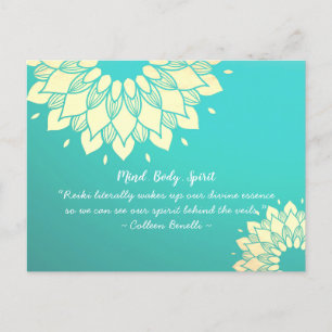 Yoga Studio Meditation Instructor Golden Mandala Postcard