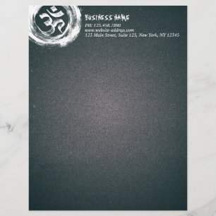 YOGA Studio Meditation Instructor OM & ZEN Symbols Letterhead