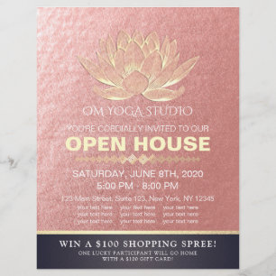 YOGA Studio Meditation Instructor Open House Lotus Flyer