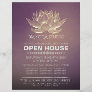 YOGA Studio Meditation Instructor Open House Lotus Flyer
