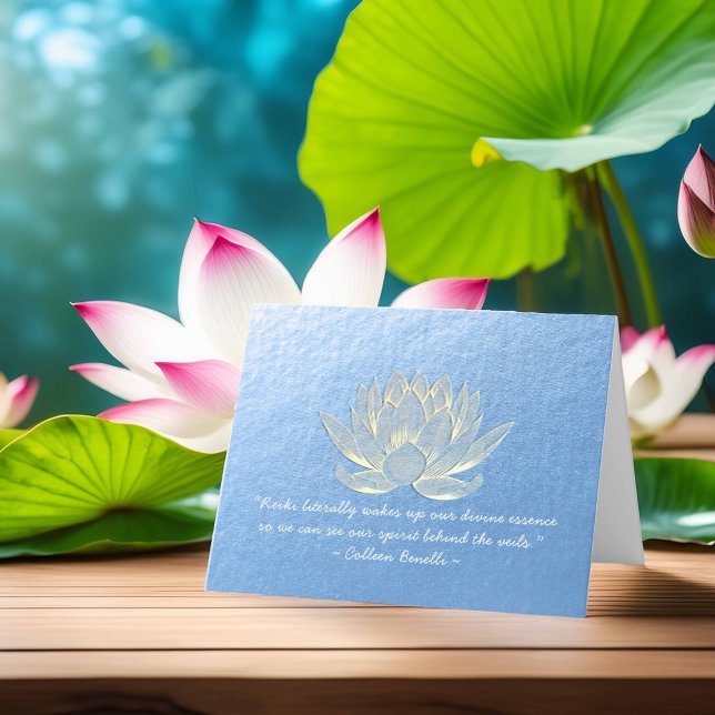 YOGA Studio Meditation Instructor Quote Gold Lotus Card (Creator Uploaded)