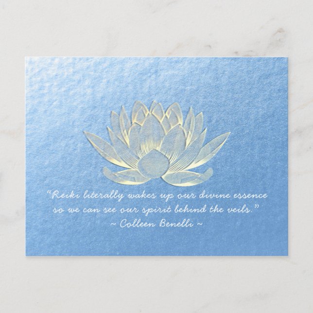 YOGA Studio Meditation Instructor Quote Gold Lotus Postcard (Front)