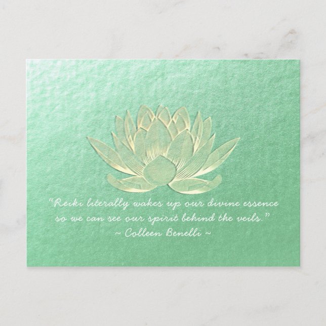 YOGA Studio Meditation Instructor Quote Gold Lotus Postcard (Front)