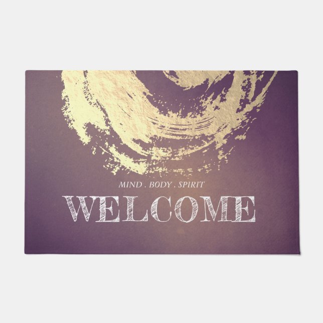 Yoga Studio Meditation Instructor Welcome ZEN Sign Doormat (Front)