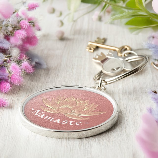 YOGA Studio Meditation Reiki Instructor Gold Lotus Keychain (Creator Uploaded)
