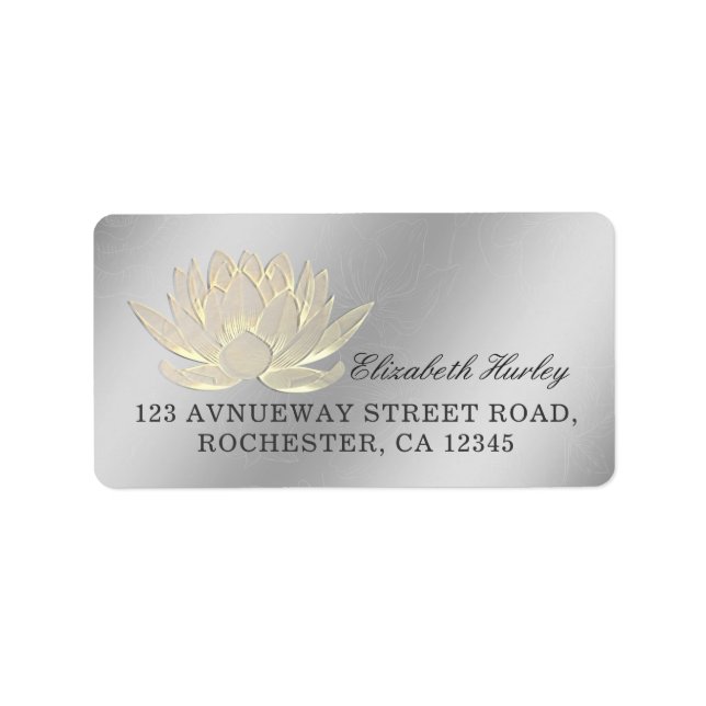 YOGA Studio Meditation Reiki Instructor Gold Lotus Label (Front)