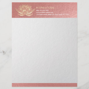 YOGA Studio Meditation Reiki Instructor Gold Lotus Letterhead