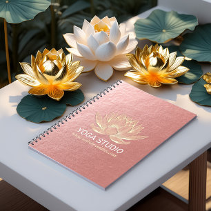 YOGA Studio Meditation Reiki Instructor Gold Lotus Notebook