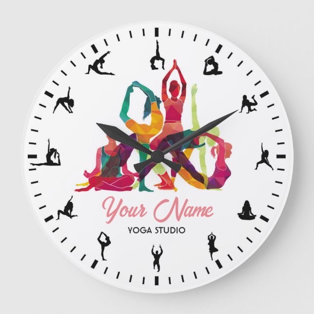 Yoga Studio Méditation zen Horloge personnalisée (Recto)