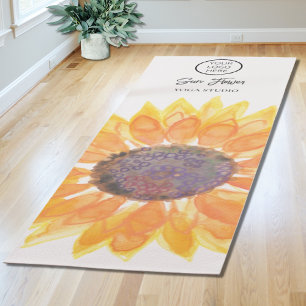 Yoga Studio Round Logo Sunflower Mat