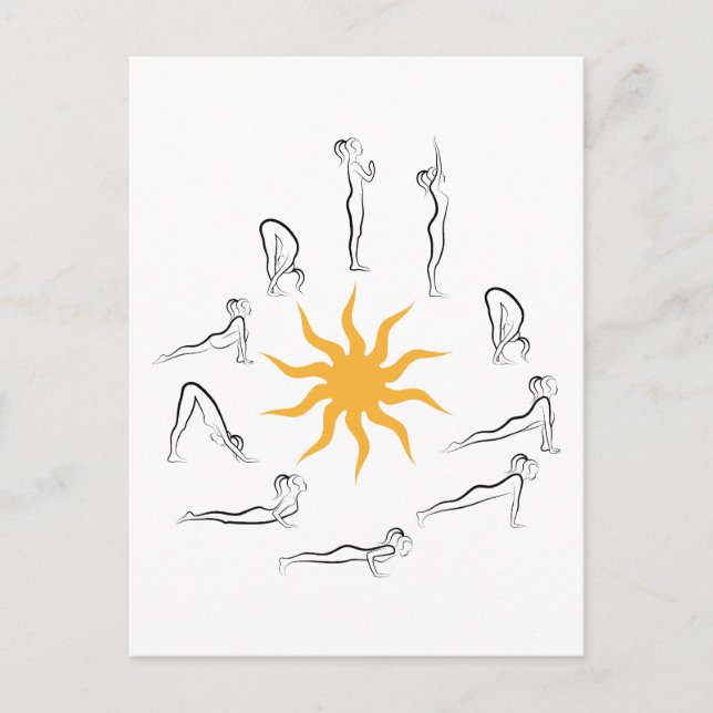 yoga sun salutation postcard (Front)
