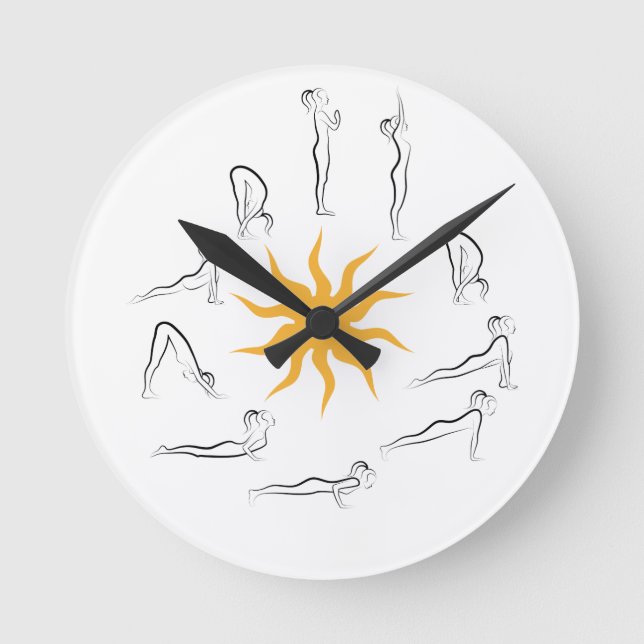 yoga sun salutation round clock (Front)