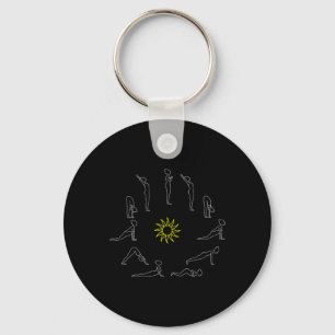 Yoga Sun Salutation Surjanamaskar Lineart  Keychain