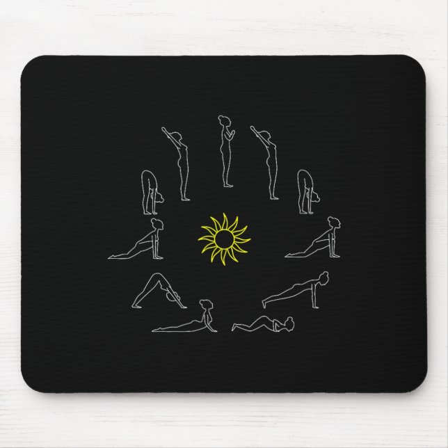Yoga Sun Salutation Surjanamaskar Lineart  Mouse Pad (Front)