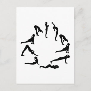 Yoga sun salute postcard
