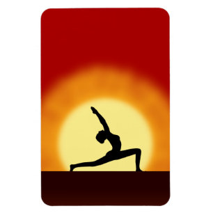 Yoga Sunrise Pose Shilhouette Gros Magnets Flexi