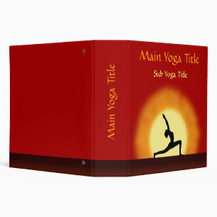 Yoga Sunrise Pose Silhouette 2 Inch Folders Binder