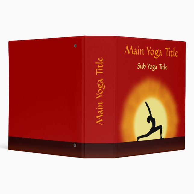 Yoga Sunrise Pose Silhouette 2 Inch Folders Binder (Background)