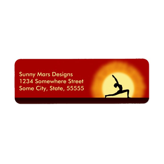 Yoga Sunrise Pose Silhouette Return Address Labels (Front)