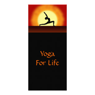 Yoga Sunrise Yoga Pose Cartes en silhouette