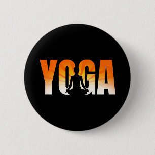 Yoga Sunshine 2 Inch Round Button