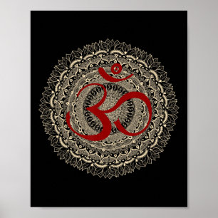 Yoga Symbols By Mona Om Yoga Ohm Hindu Meditation  Poster