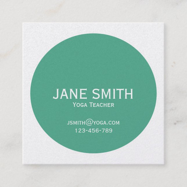 Yoga Teacher Blue Yoga Instructor modern Square Business Card (Front)