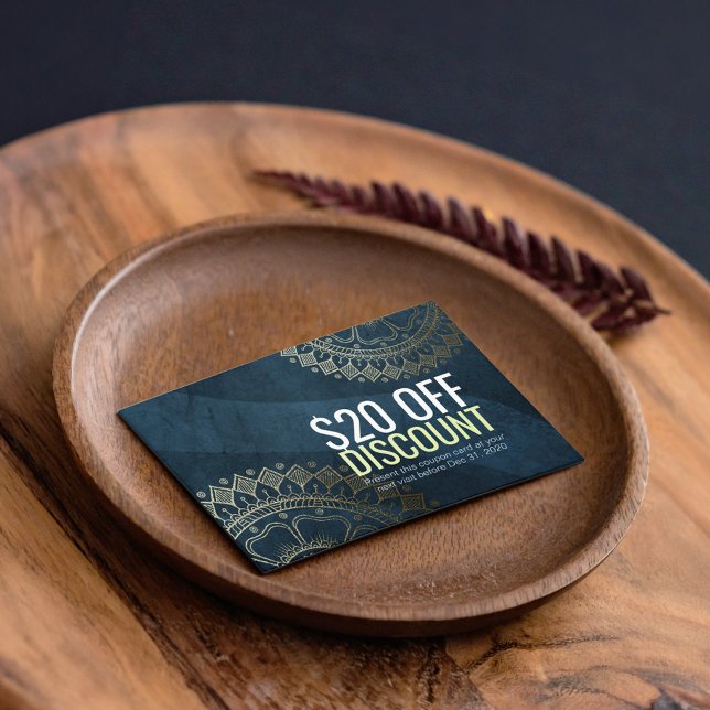 Yoga Teacher Gold Mandala Discount Coupon Loyalty (Creator Uploaded)