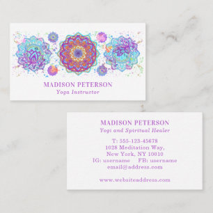 Yoga Teacher Instructor Spiritual Coach Mandala Business Card