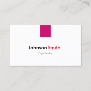 Yoga Teacher - Simple Rose Pink Business Card