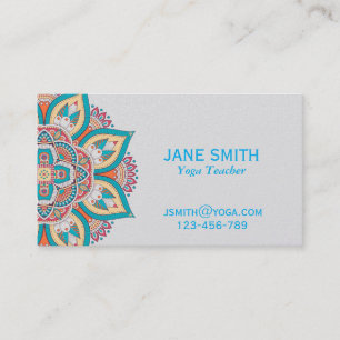 Yoga Teacher Yoga Instructor mandala Business Card