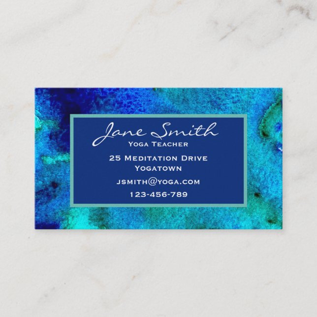 Yoga Teacher Yoga Instructor ocean beach Business Card (Front)