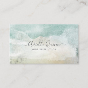 Yoga Terachert Serene Abstract Watercolor Business Card