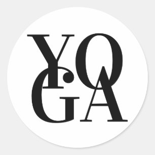 Yoga Text Classic Round Sticker
