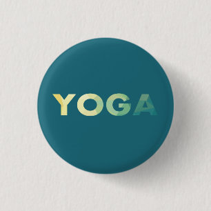 Yoga Text Colourful 1 Inch Round Button