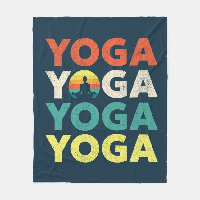 Yoga text design fleece blanket (Front)