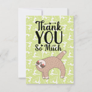Yoga Thank you card for Sloth Lovers