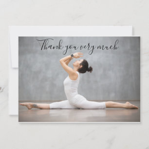 Yoga Thank you card with woman posing 