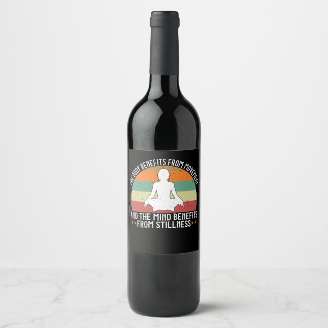 Yoga - The Body Benefits From Movement Wine Label (Front)