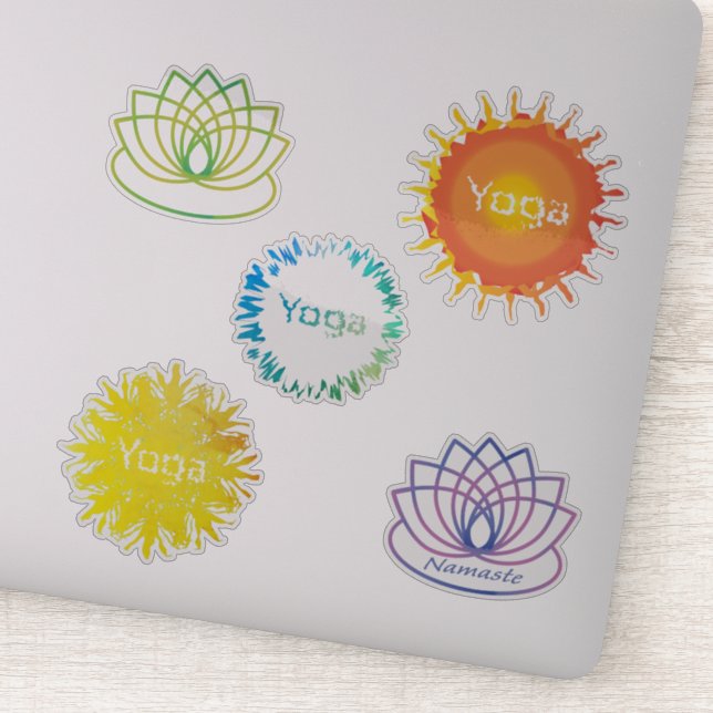 Yoga Themed Sticker Set (Detail)