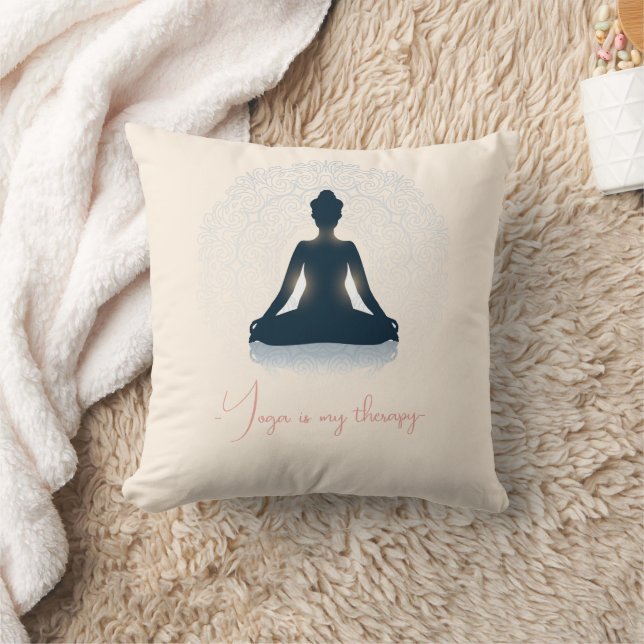"Yoga Therapy" | Namaste Throw Pillow (Blanket)