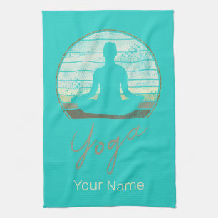 Yoga Training Vintage Design Meditation Or Pilates Kitchen Towel